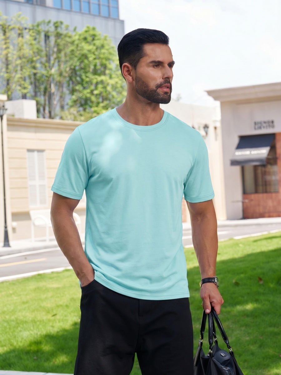 Men Plain Cotton Moisture Wicking Casual T-Shirts