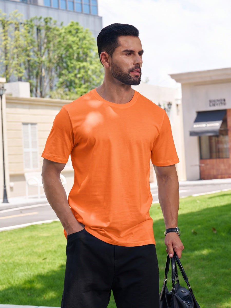 Men Plain Cotton Moisture Wicking Casual T-Shirts
