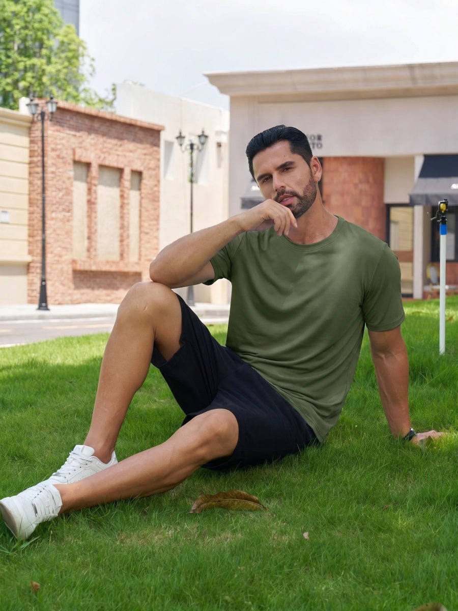 Men Plain Cotton Moisture Wicking Casual T-Shirts