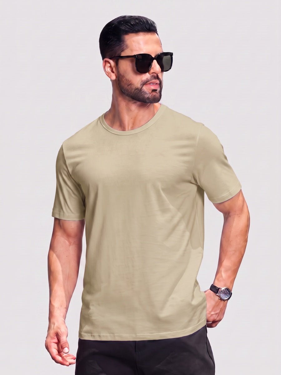 Men Plain Cotton Moisture Wicking Casual T-Shirts