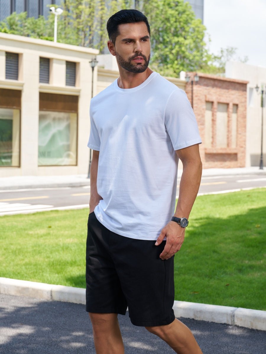 Men Plain Cotton Moisture Wicking Casual T-Shirts