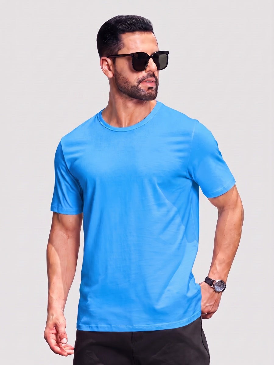 Men Plain Cotton Moisture Wicking Casual T-Shirts