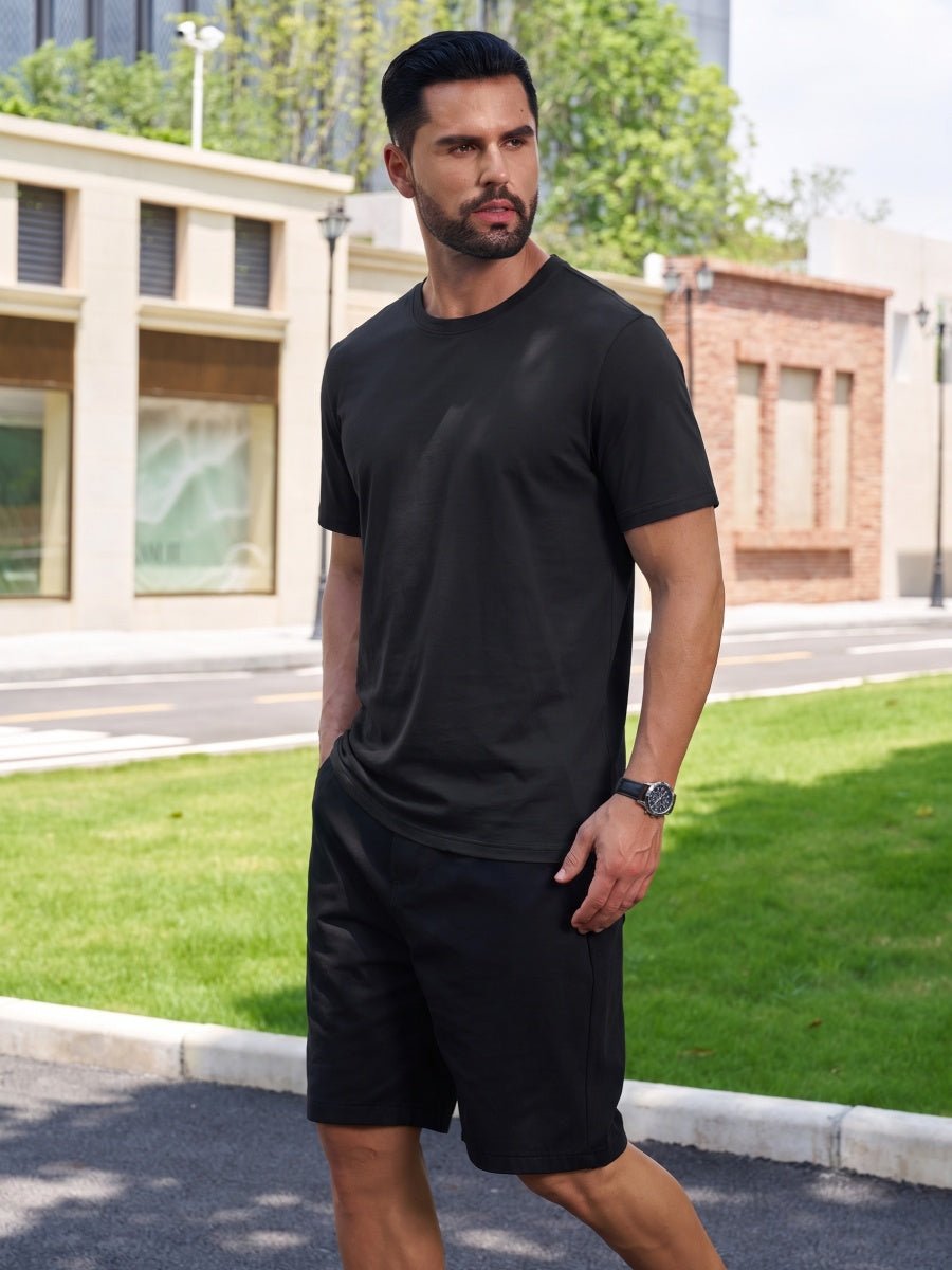 Men Plain Cotton Moisture Wicking Casual T-Shirts