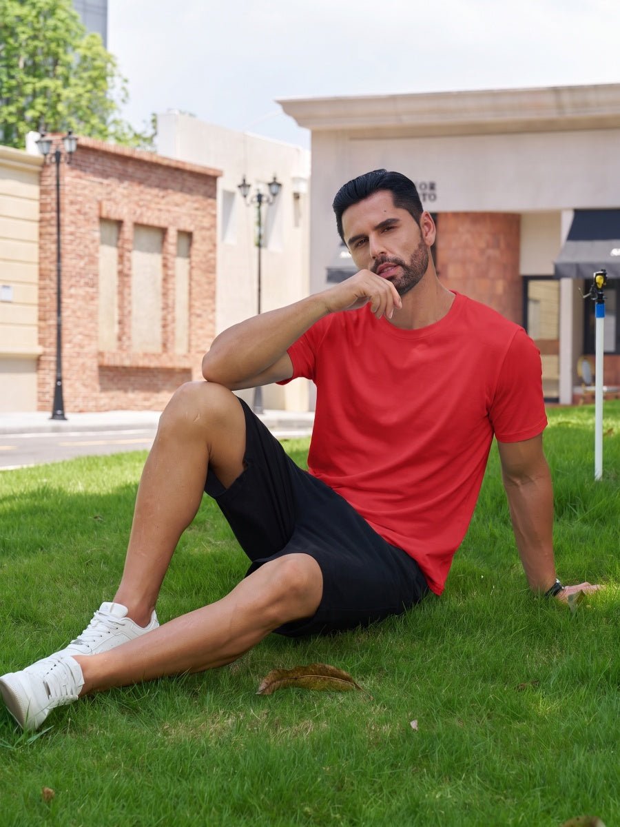 Men Plain Cotton Moisture Wicking Casual T-Shirts