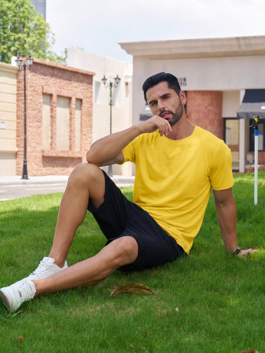 Men Plain Cotton Moisture Wicking Casual T-Shirts