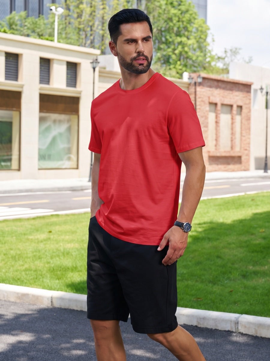 Men Plain Cotton Moisture Wicking Casual T-Shirts
