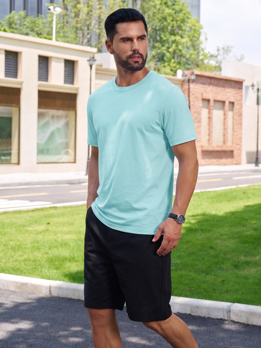 Men Plain Cotton Moisture Wicking Casual T-Shirts