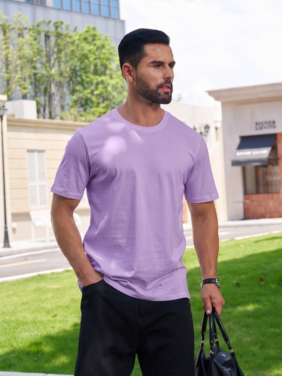 Men Plain Cotton Moisture Wicking Casual T-Shirts