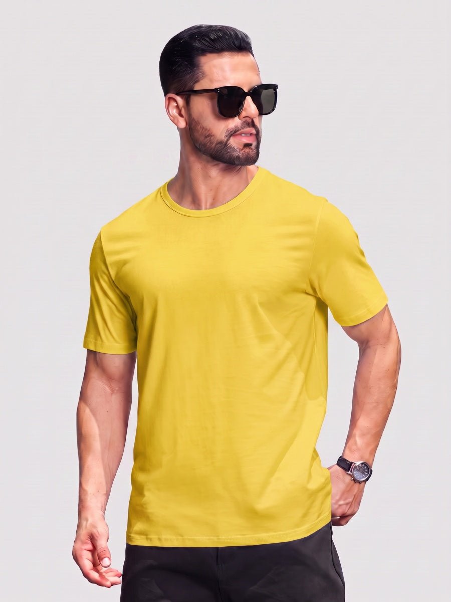 Men Plain Cotton Moisture Wicking Casual T-Shirts