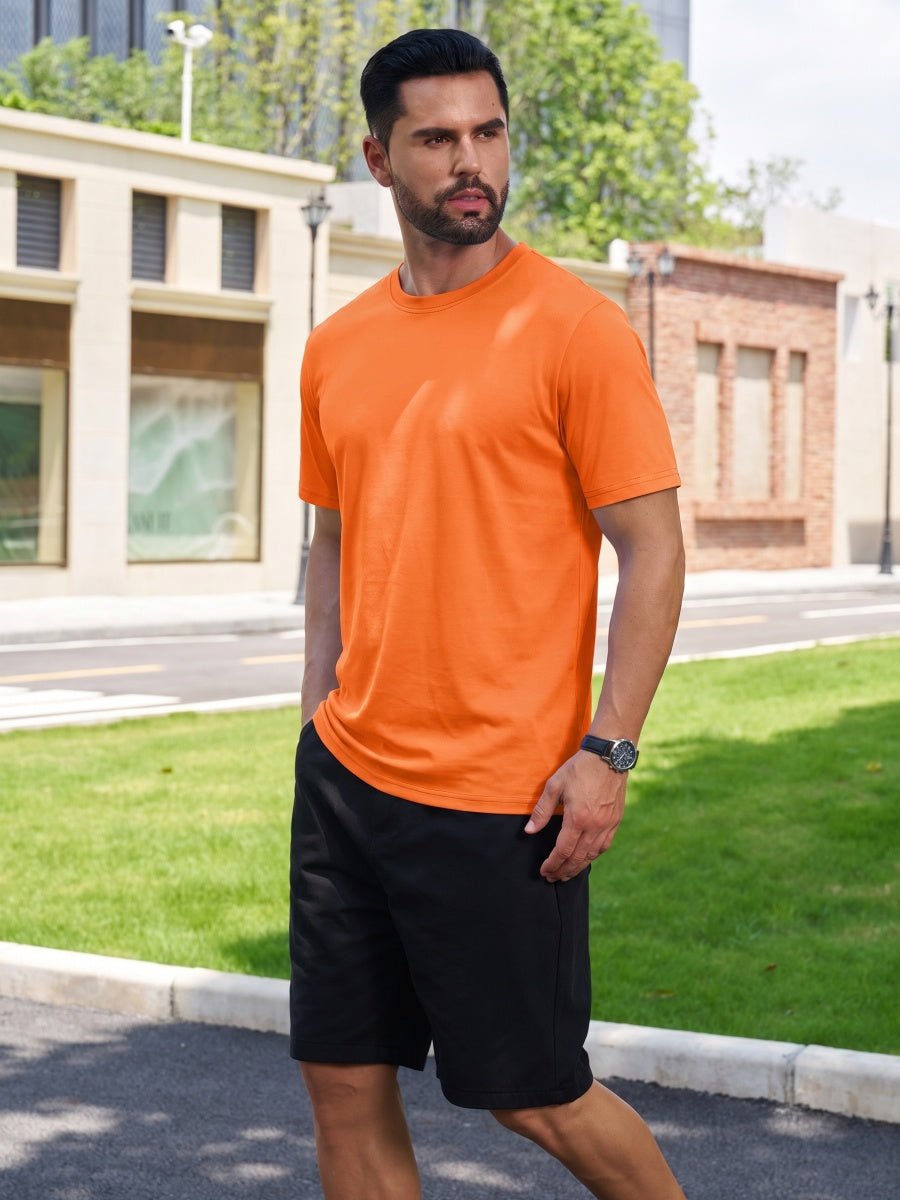 Men Plain Cotton Moisture Wicking Casual T-Shirts
