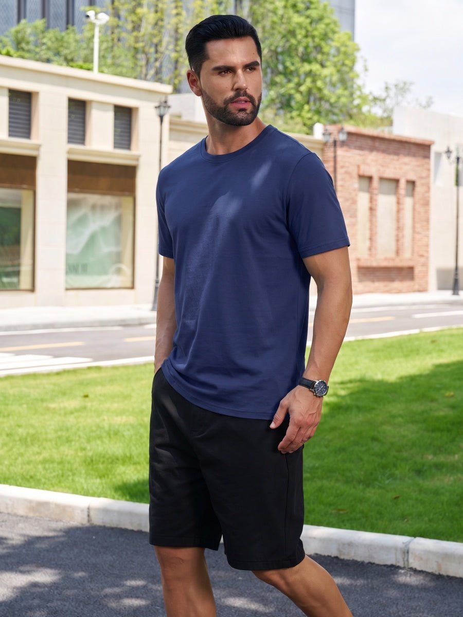 Men Plain Cotton Moisture Wicking Casual T-Shirts