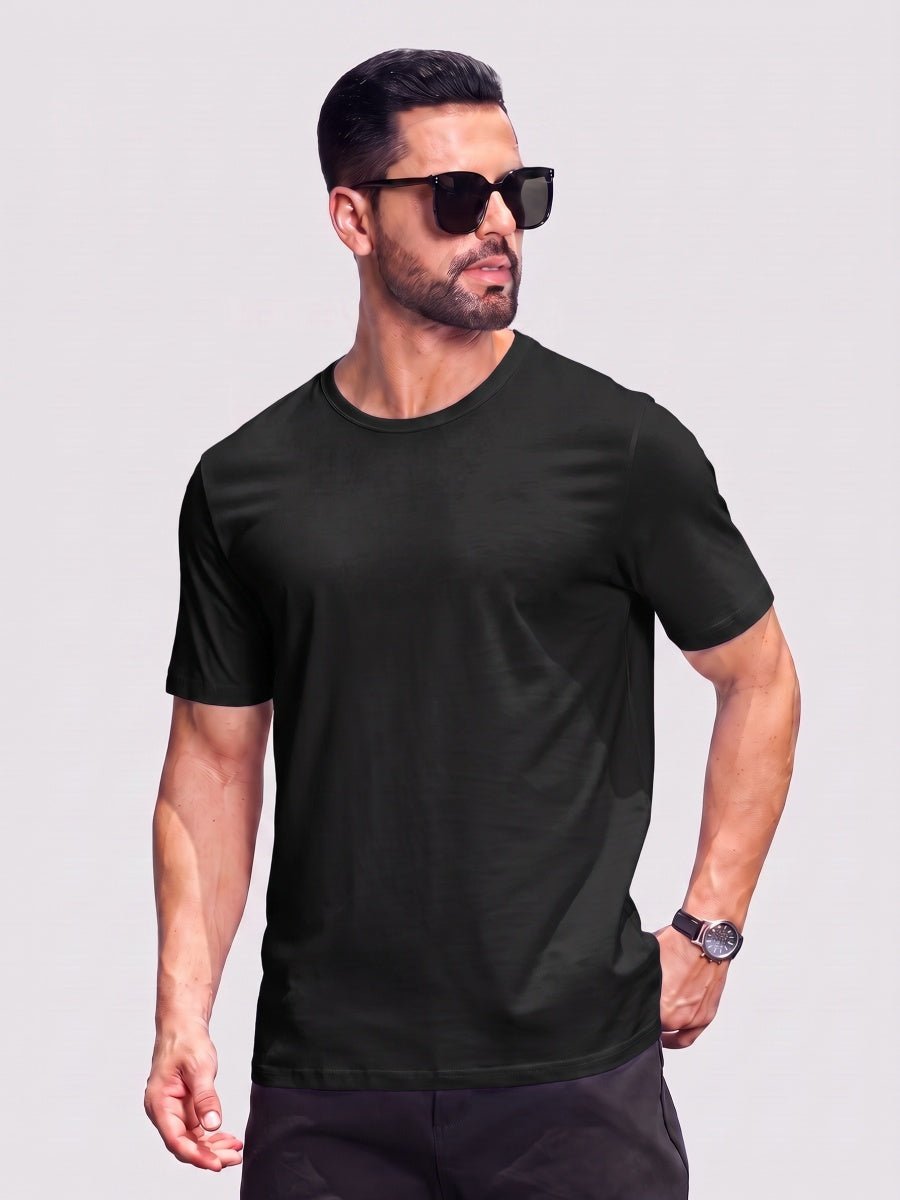 Men Plain Cotton Moisture Wicking Casual T-Shirts