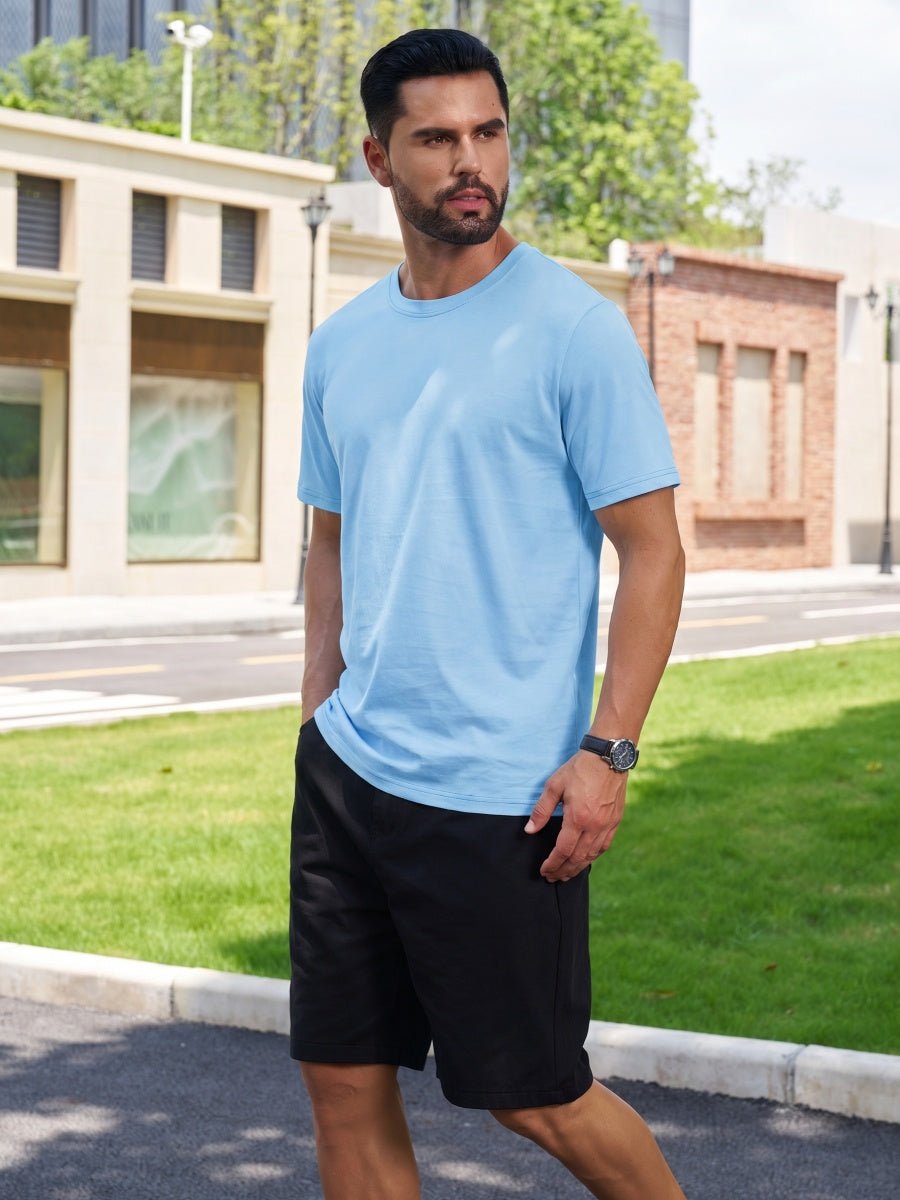 Men Plain Cotton Moisture Wicking Casual T-Shirts