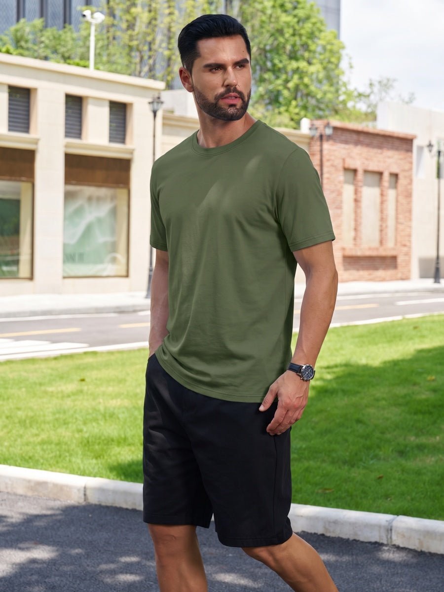 Men Plain Cotton Moisture Wicking Casual T-Shirts