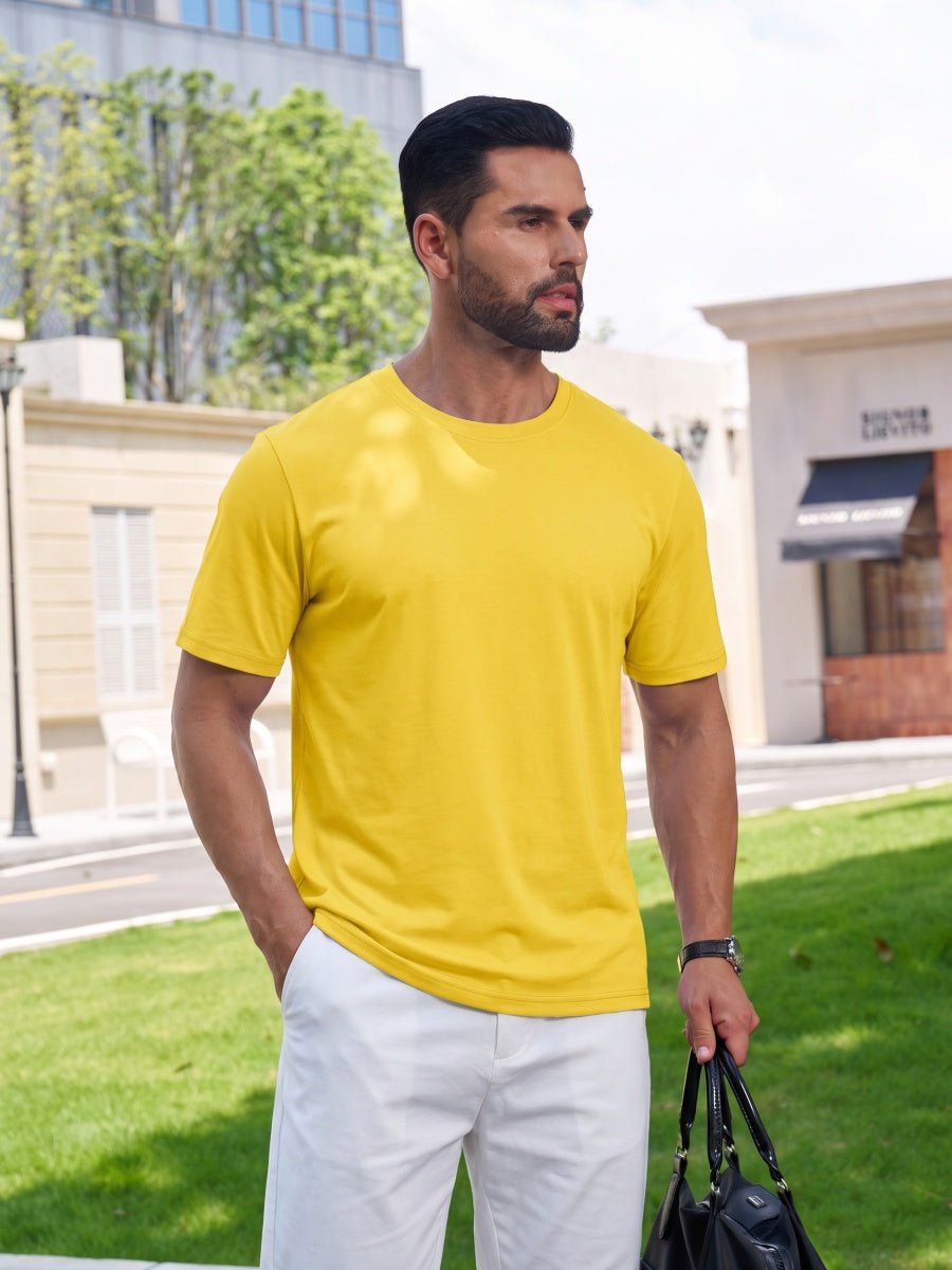 Men Plain Cotton Moisture Wicking Casual T-Shirts