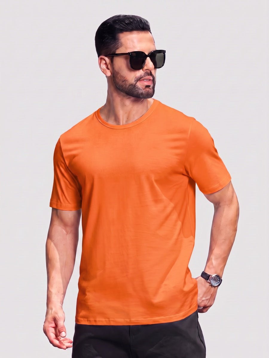 Men Plain Cotton Moisture Wicking Casual T-Shirts