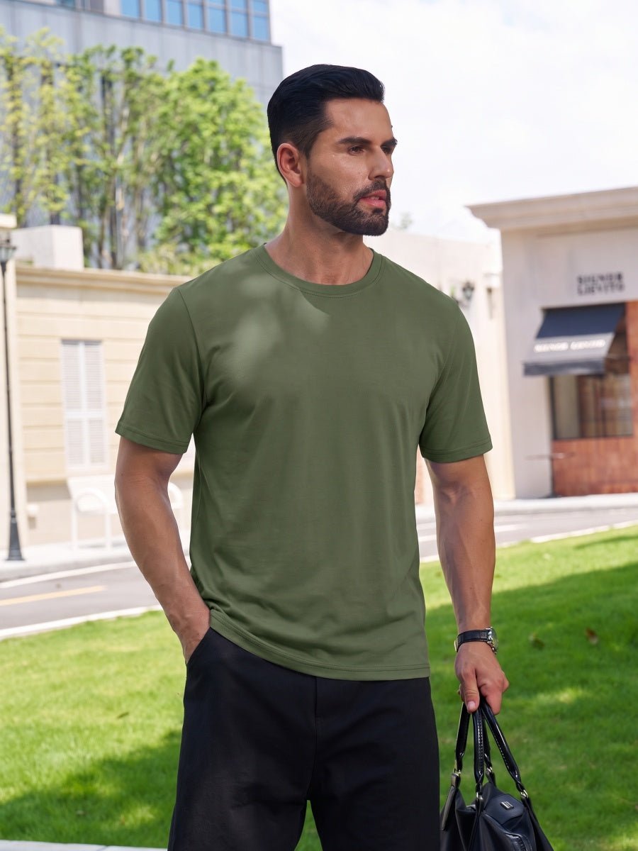 Men Plain Cotton Moisture Wicking Casual T-Shirts