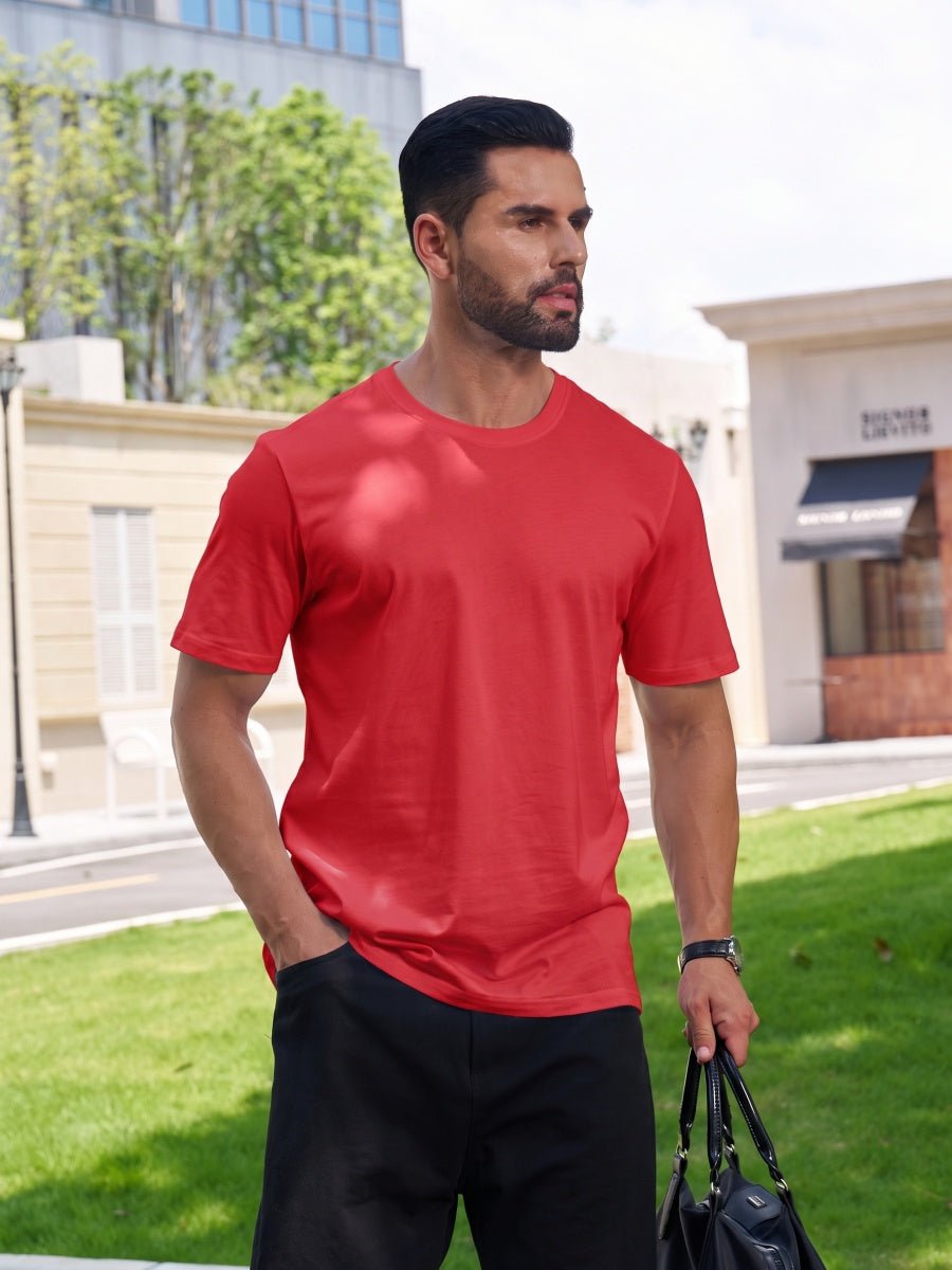Men Plain Cotton Moisture Wicking Casual T-Shirts
