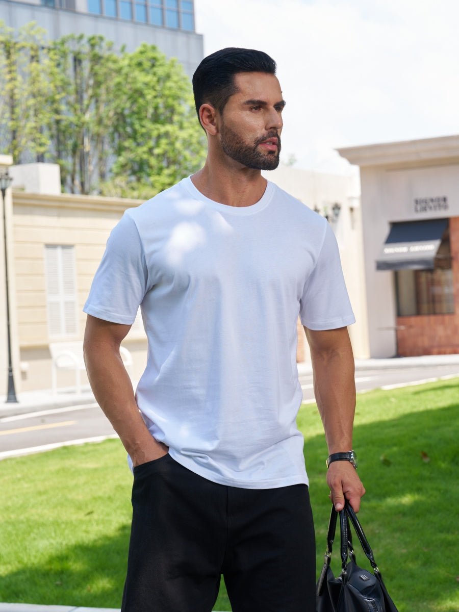 Men Plain Cotton Moisture Wicking Casual T-Shirts