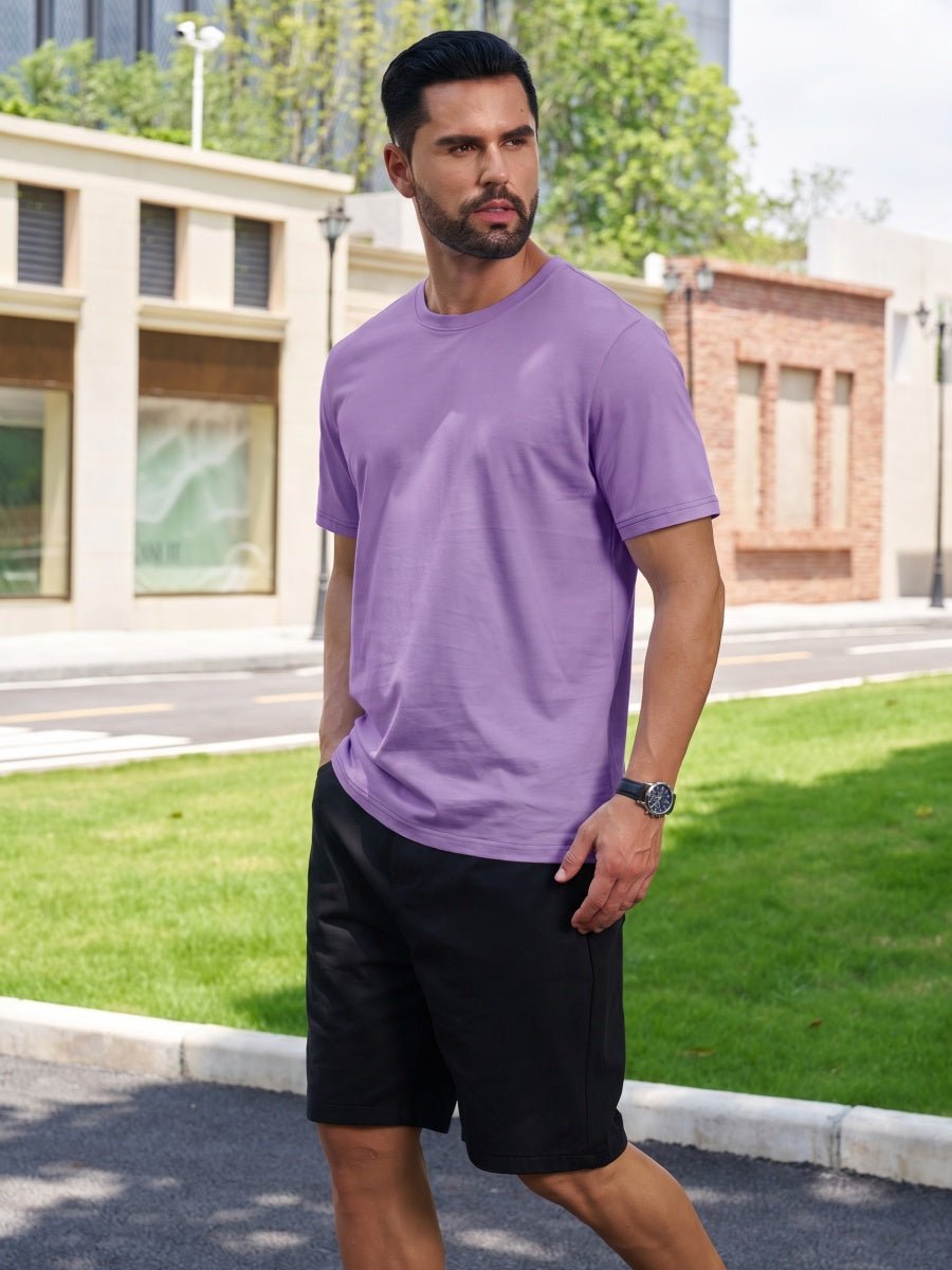 Men Plain Cotton Moisture Wicking Casual T-Shirts