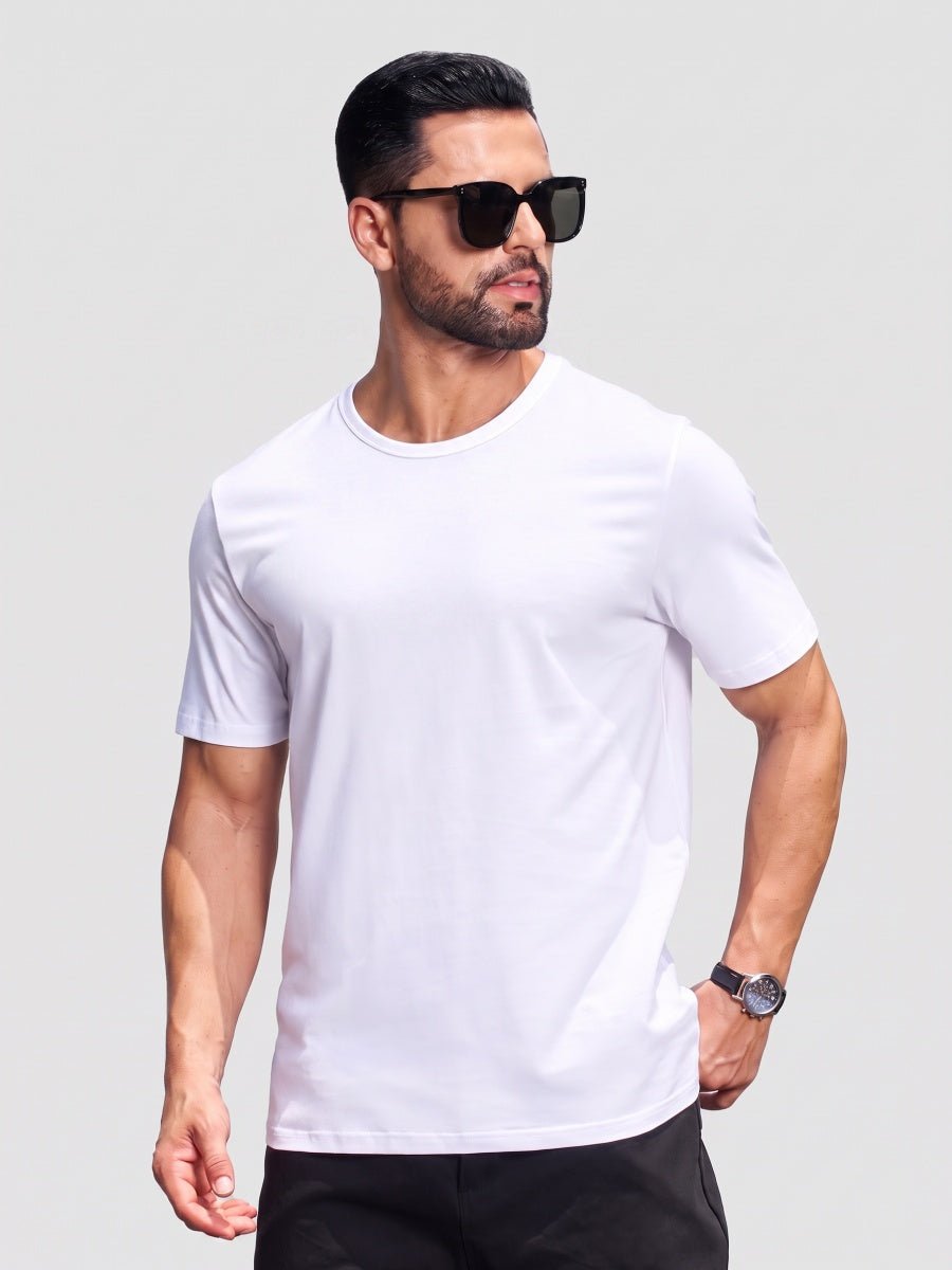 Men Plain Cotton Moisture Wicking Casual T-Shirts