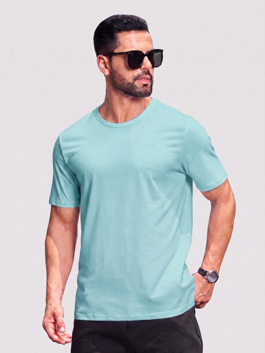 Men Plain Cotton Moisture Wicking Casual T-Shirts