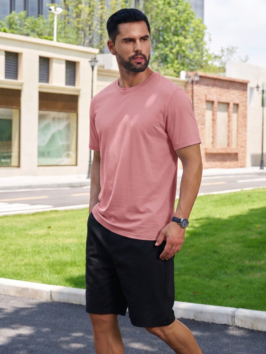 Men Plain Cotton Moisture Wicking Casual T-Shirts