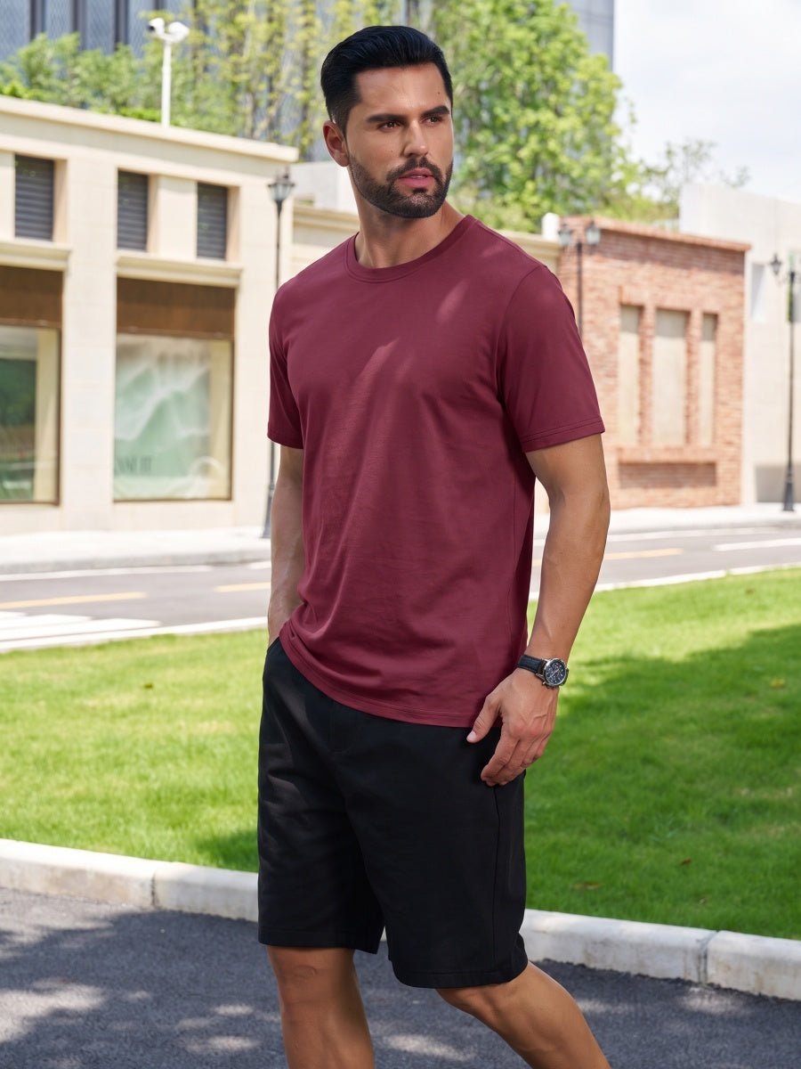 Men Plain Cotton Moisture Wicking Casual T-Shirts
