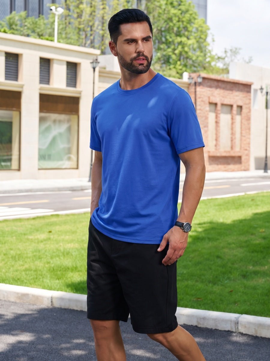 Men Plain Cotton Moisture Wicking Casual T-Shirts