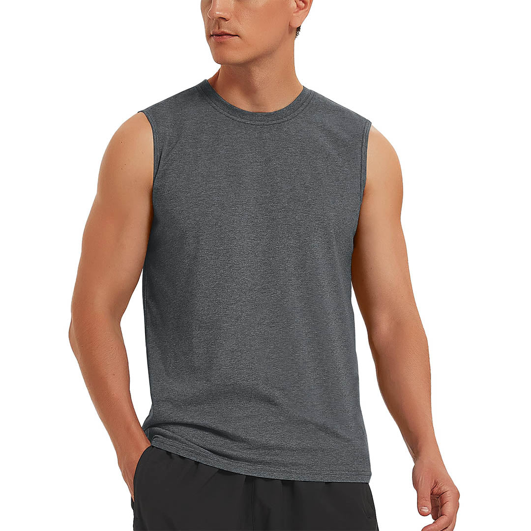 Men's Bodybuilding Tank Tops Cotton Workout T-Shirts