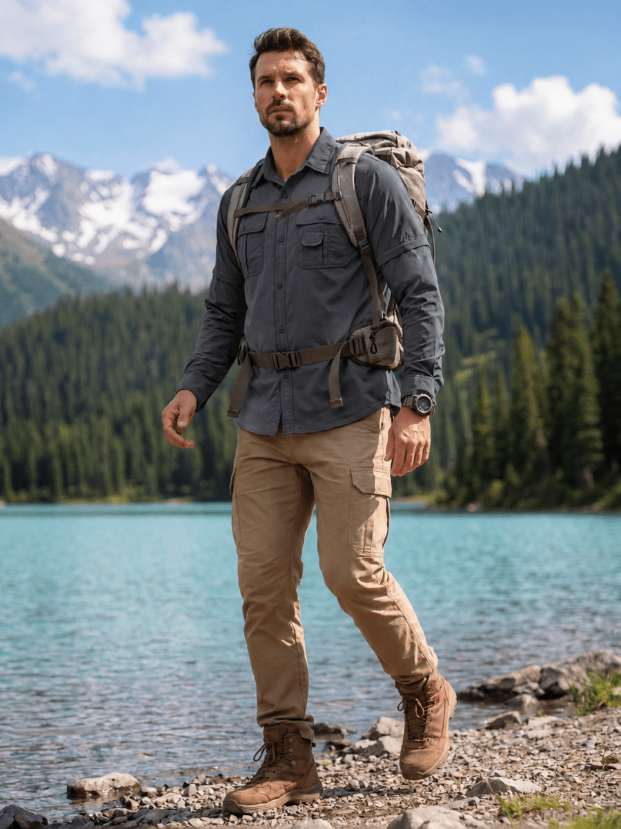 Men's Breathable Quick-Dry Convertible Outdoor Shirt