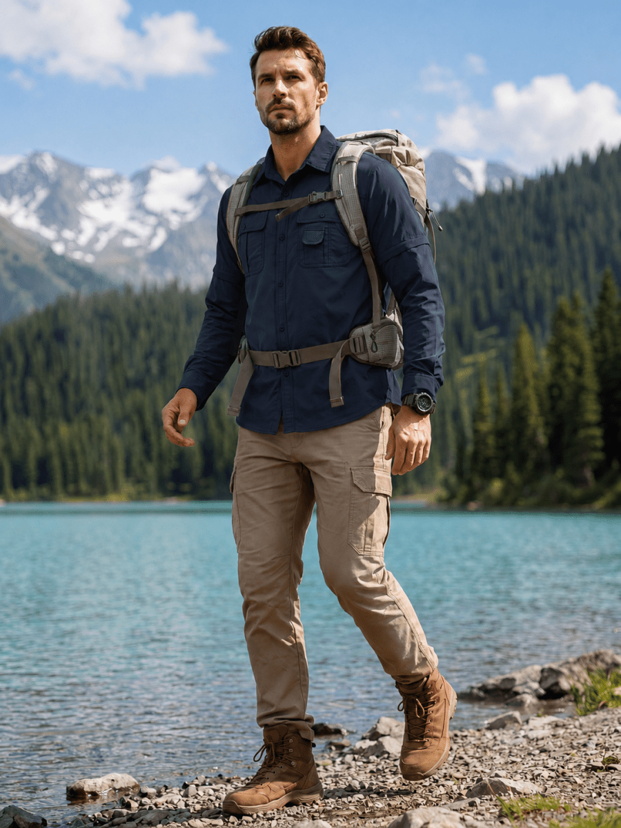 Men's Breathable Quick-Dry Convertible Outdoor Shirt
