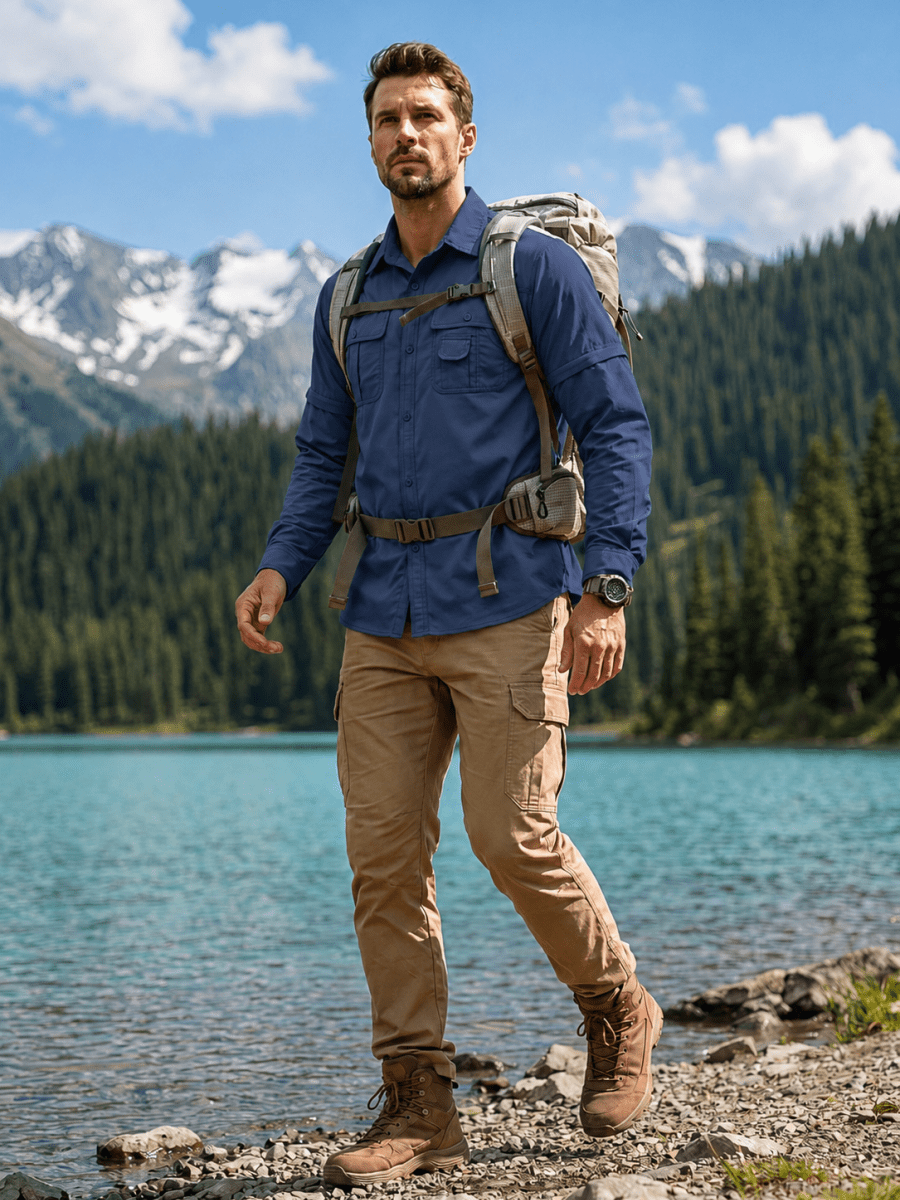 Men's Breathable Quick-Dry Convertible Outdoor Shirt