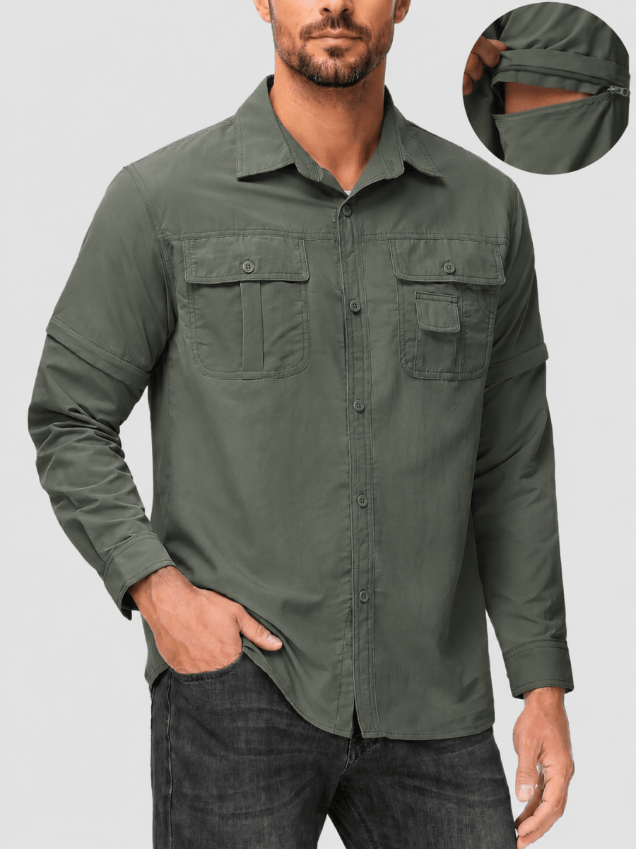 Men's Breathable Quick-Dry Convertible Outdoor Shirt
