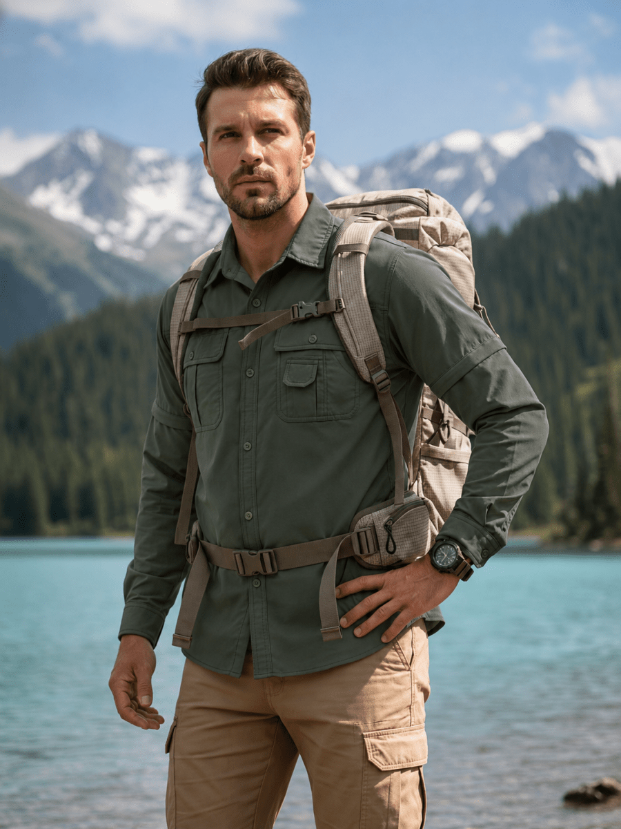 Men's Breathable Quick-Dry Convertible Outdoor Shirt