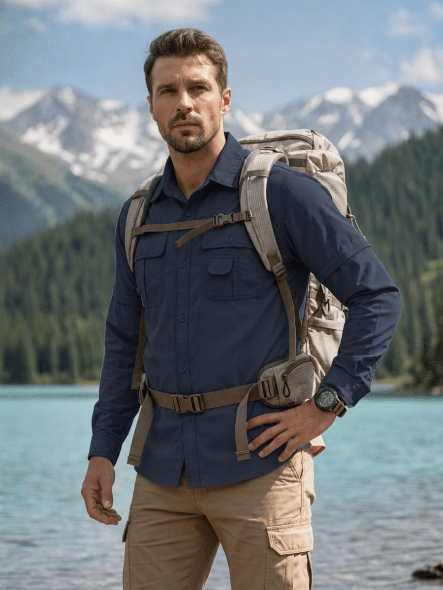 Men's Breathable Quick-Dry Convertible Outdoor Shirt