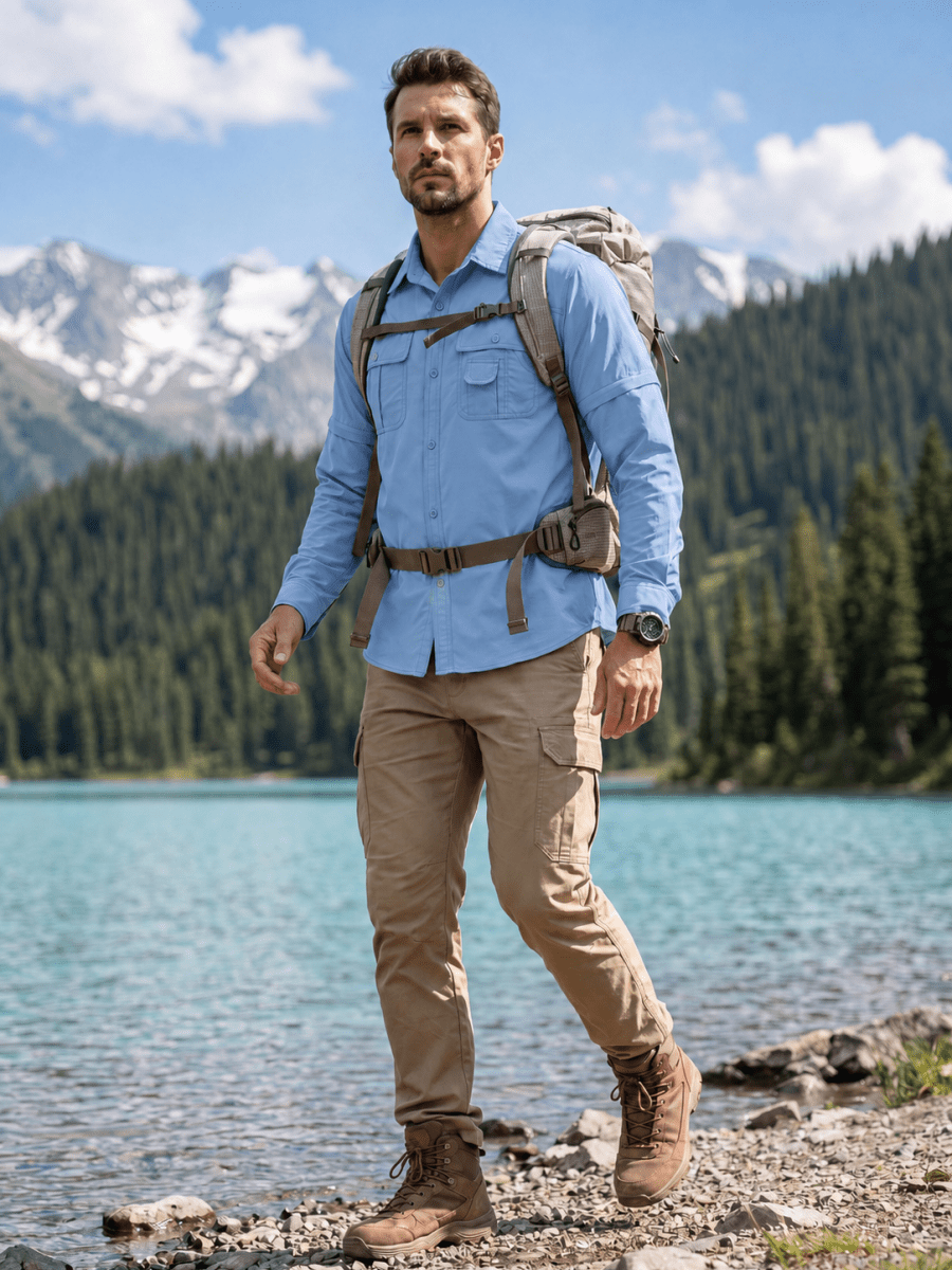 Men's Breathable Quick-Dry Convertible Outdoor Shirt
