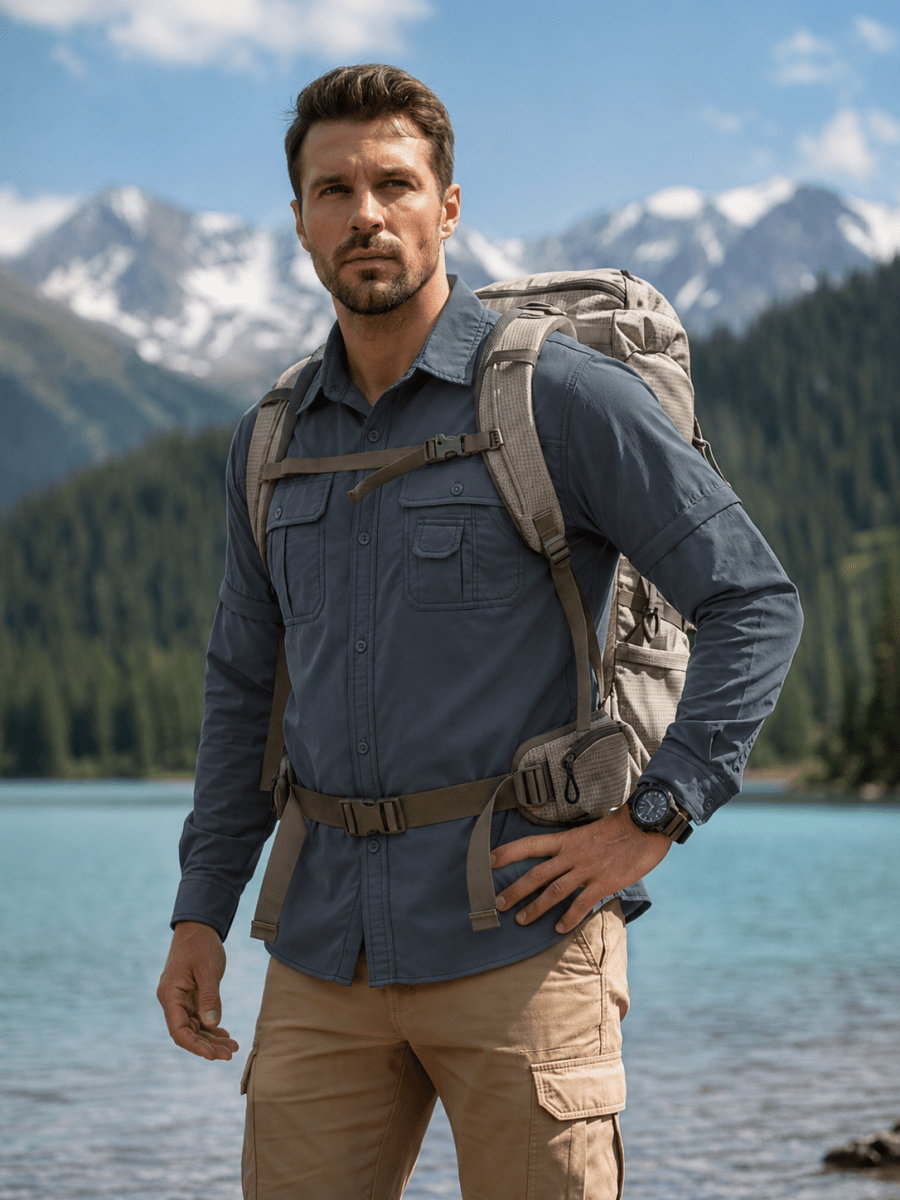 Men's Breathable Quick-Dry Convertible Outdoor Shirt
