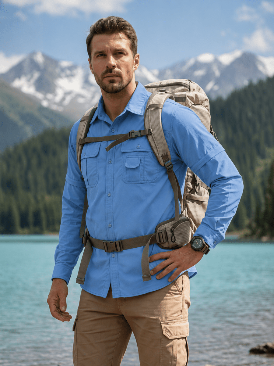 Men's Breathable Quick-Dry Convertible Outdoor Shirt