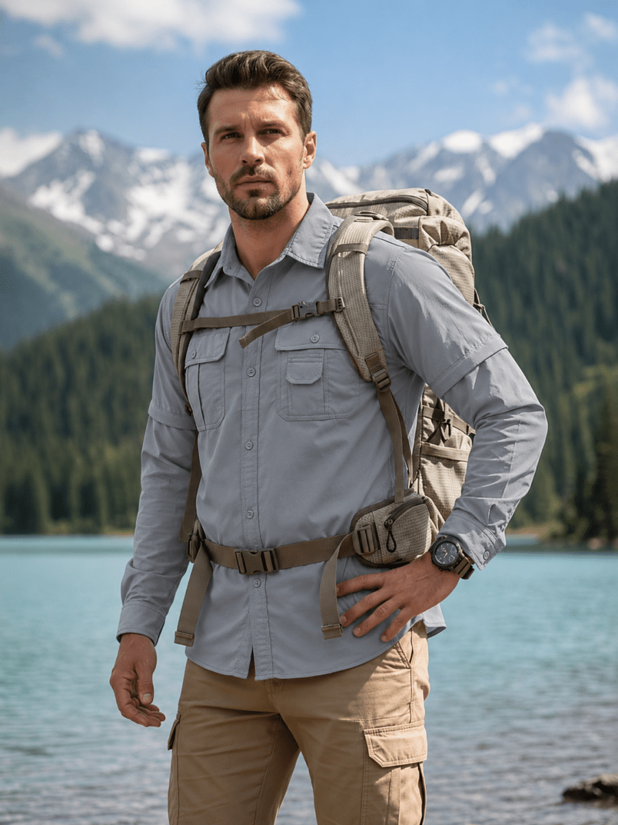 Men's Breathable Quick-Dry Convertible Outdoor Shirt