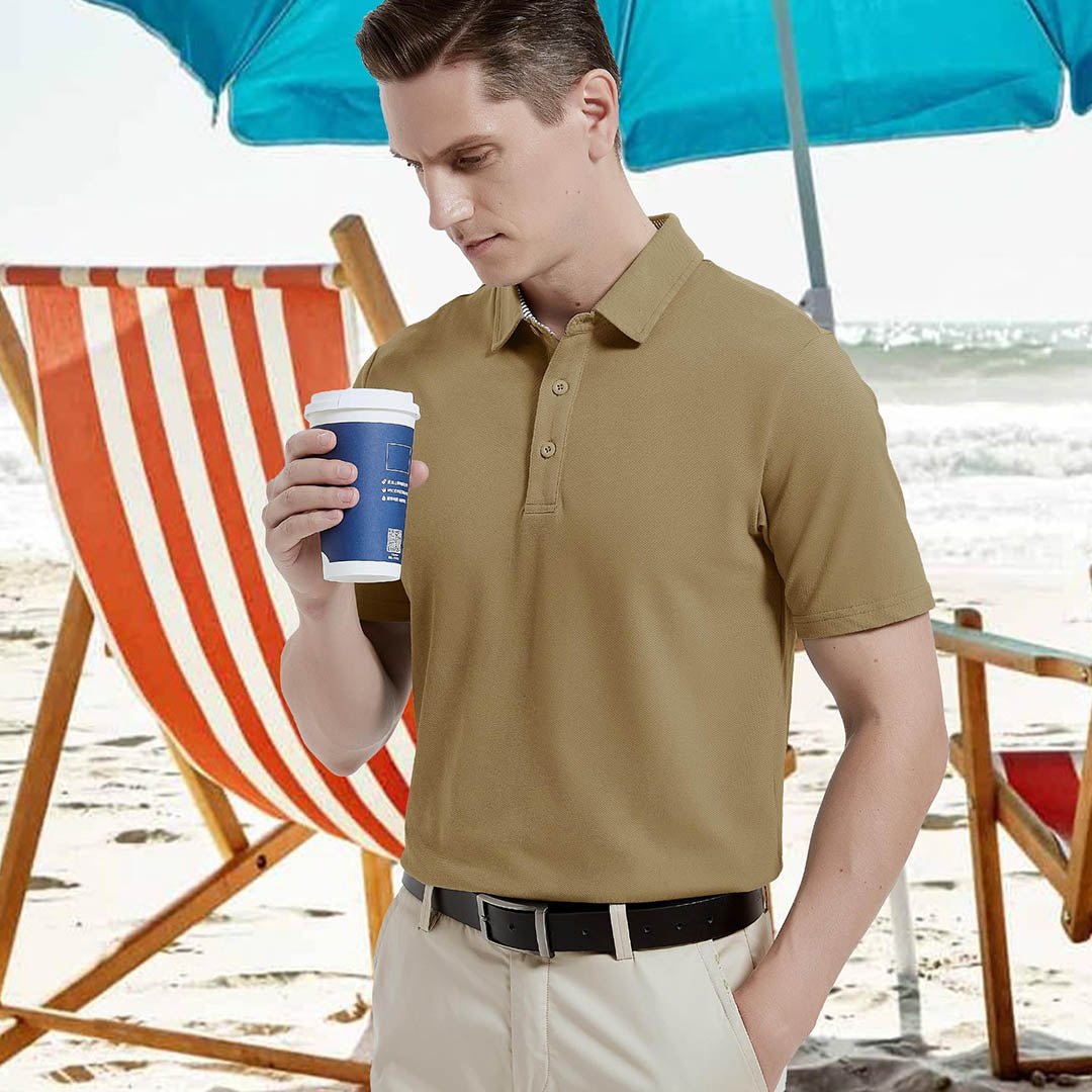 Men's Cotton Pique Short Sleeve Classic Fit Polo Shirt