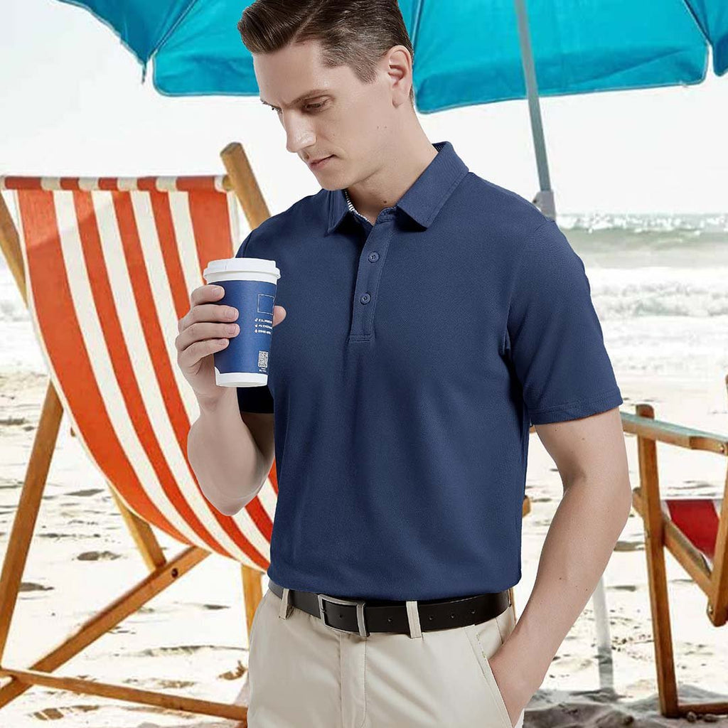 Men's Cotton Pique Short Sleeve Classic Fit Polo Shirt