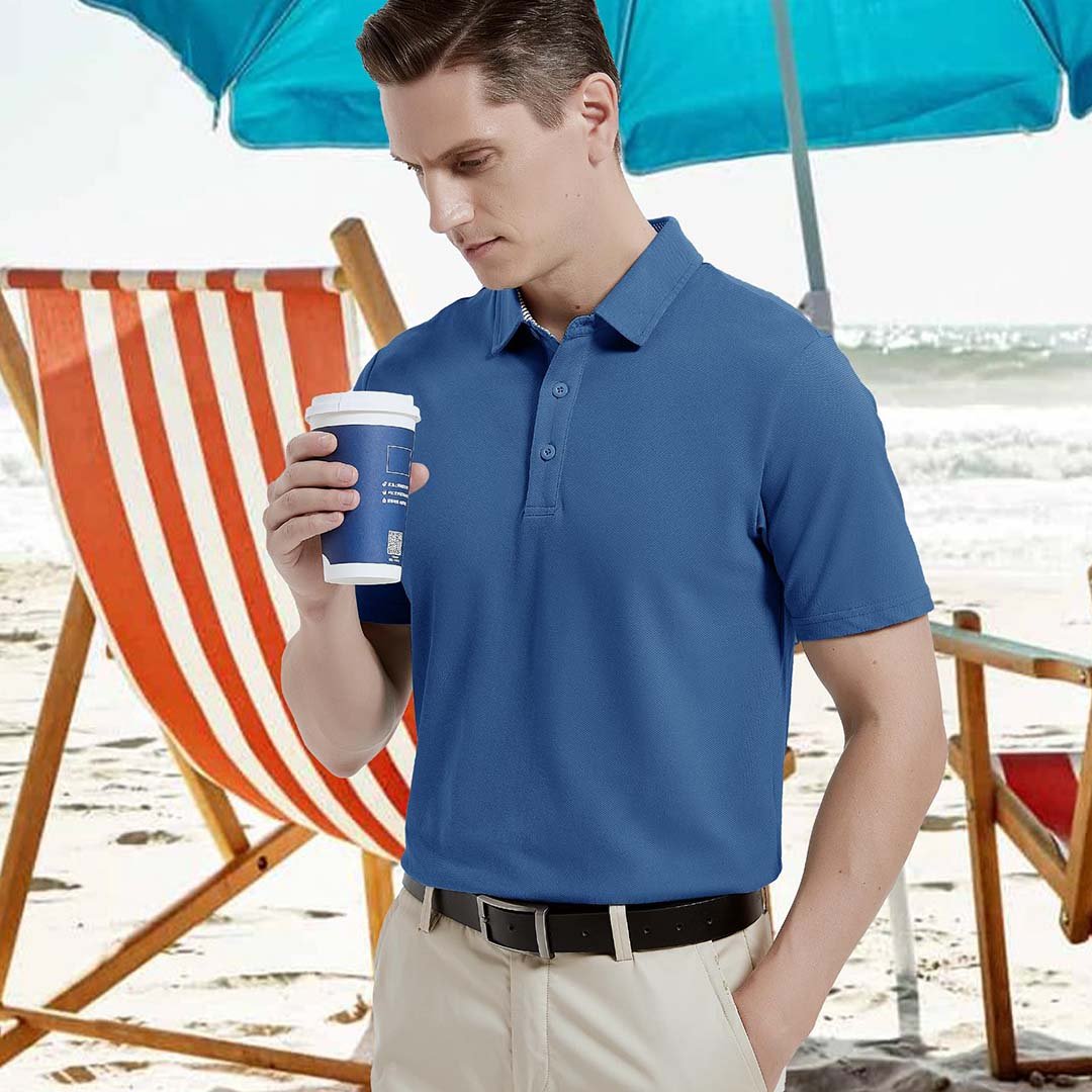 Men's Cotton Pique Short Sleeve Classic Fit Polo Shirt
