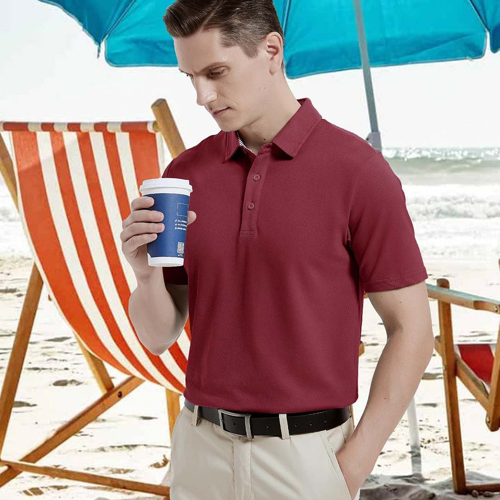 Men's Cotton Pique Short Sleeve Classic Fit Polo Shirt