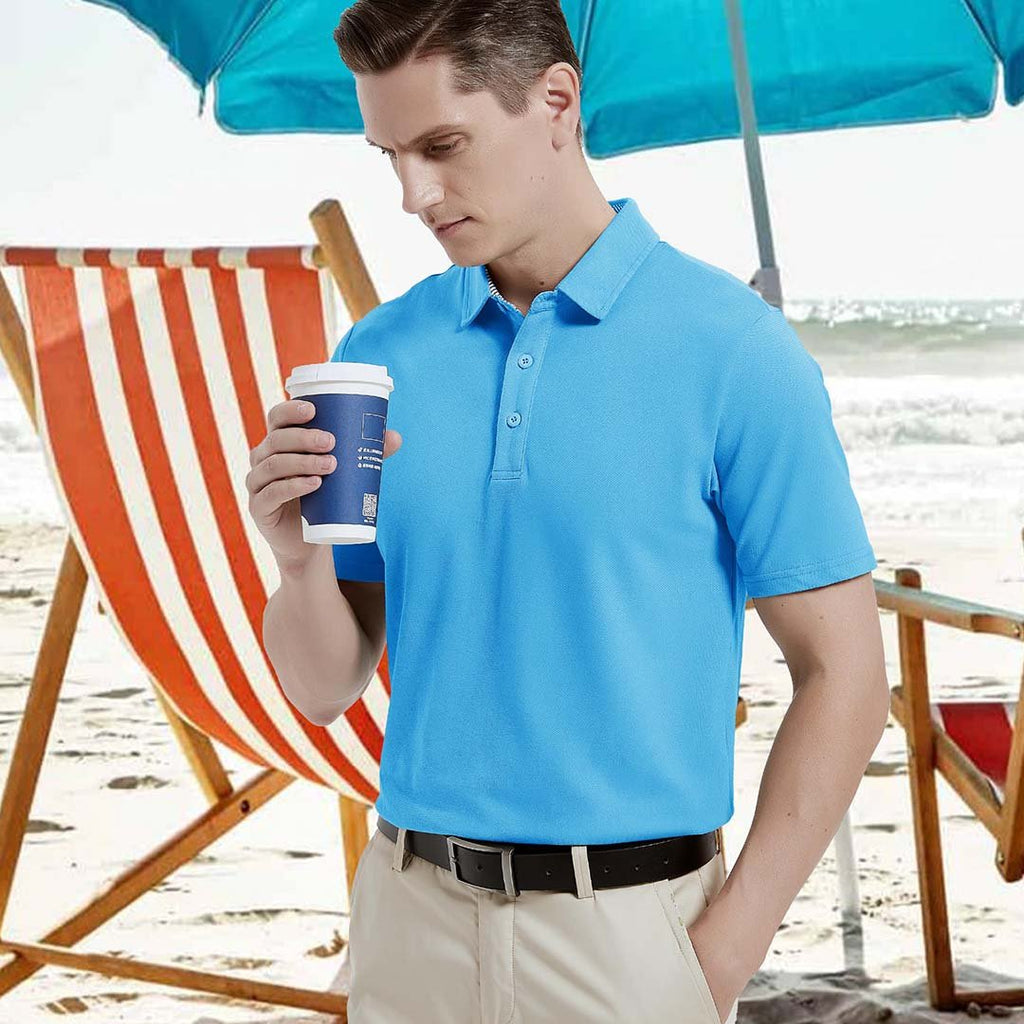 Men's Cotton Pique Short Sleeve Classic Fit Polo Shirt