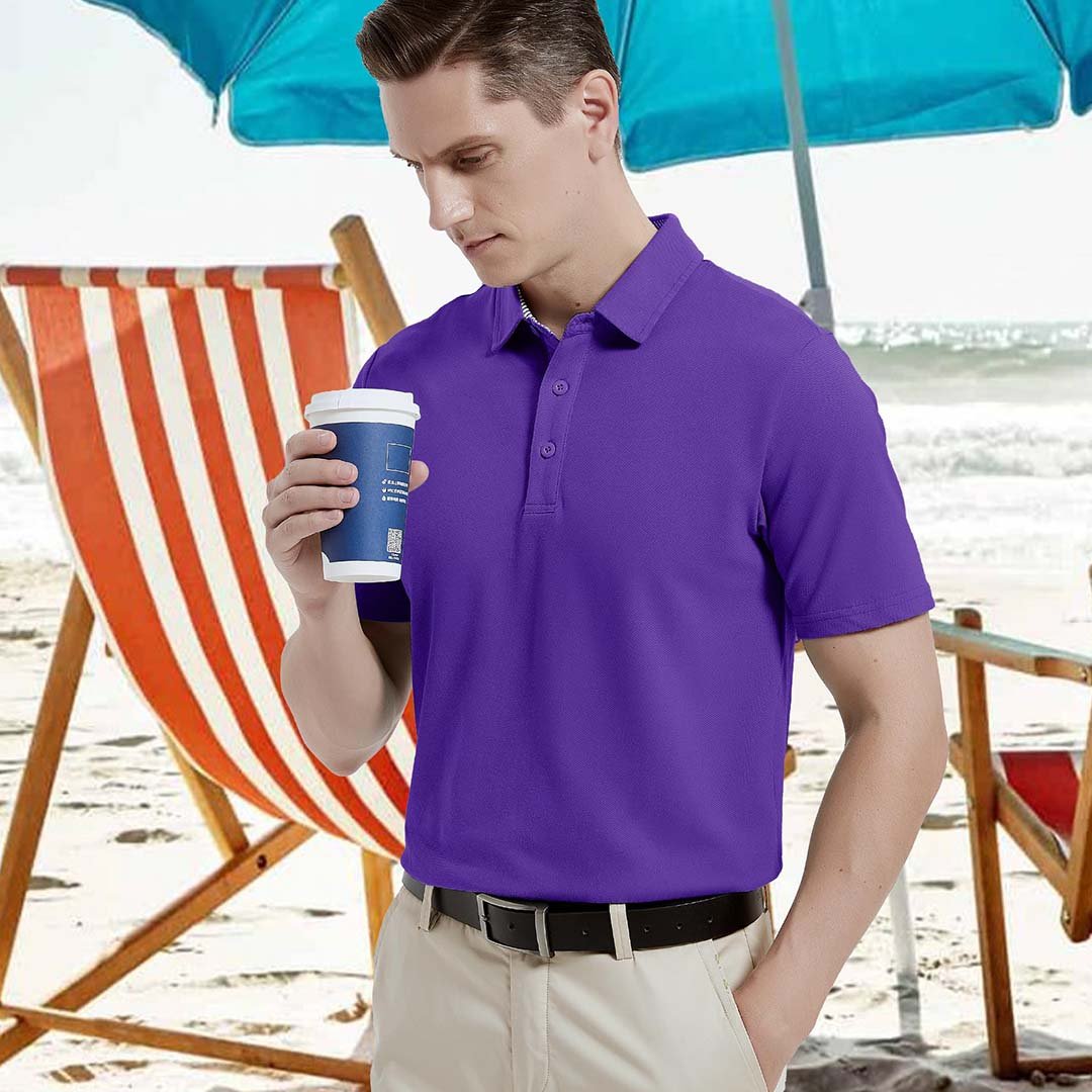 Men's Cotton Pique Short Sleeve Classic Fit Polo Shirt