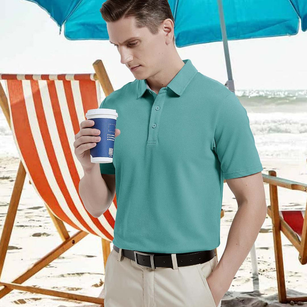 Men's Cotton Pique Short Sleeve Classic Fit Polo Shirt