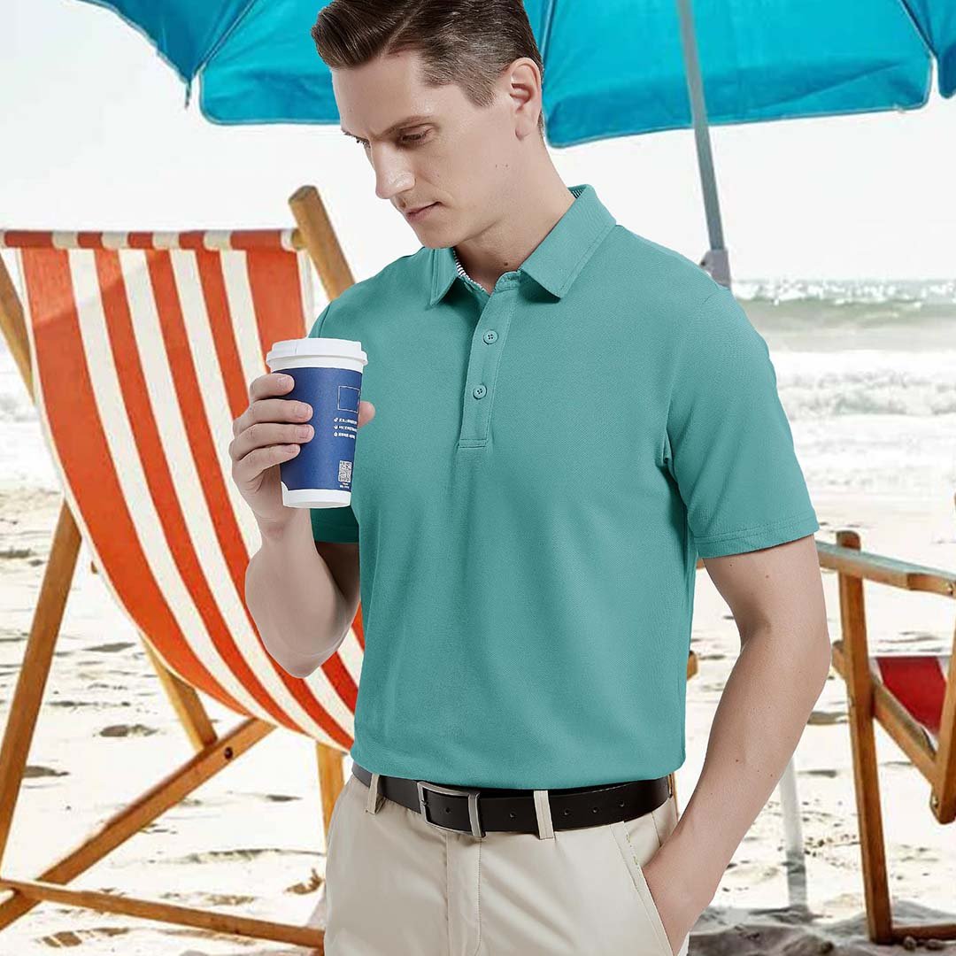 Men's Cotton Pique Short Sleeve Classic Fit Polo Shirt