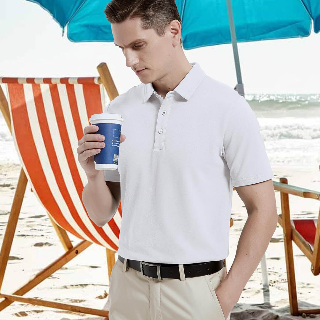 Men's Cotton Pique Short Sleeve Classic Fit Polo Shirt