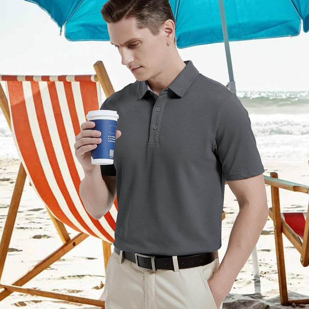 Men's Cotton Pique Short Sleeve Classic Fit Polo Shirt